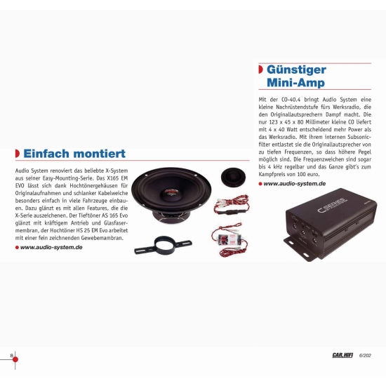 Wzmacniacz Audio System CO-40.4 4x60W RMS, Plug&Play