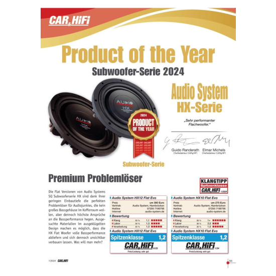 Audio System HX10 FLAT EVO 25cm 2x2 Ohm 2x200W
