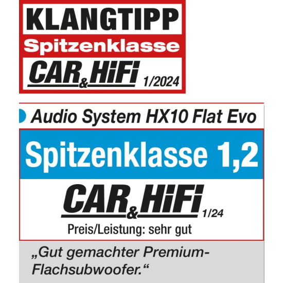 Audio System HX12 FLAT EVO High-End 400W RMS obudowa P1220 30cm 2x2 Ohm 2x300