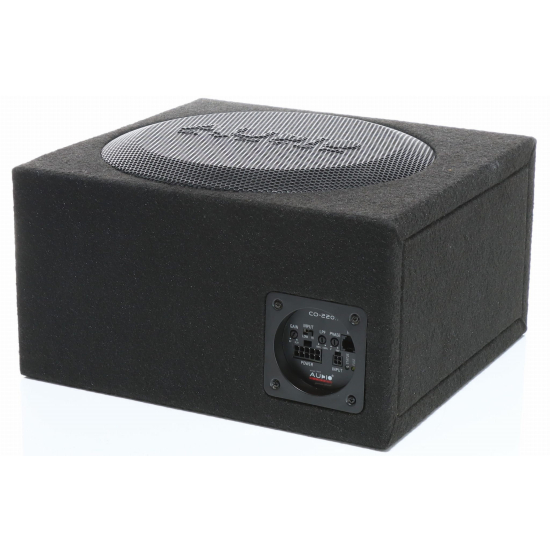 VW T5 subwoofer aktywny 300W RMS pod fotel pasażera Audio System M10 EVO2-D4 GDF 25cm 2Ohm