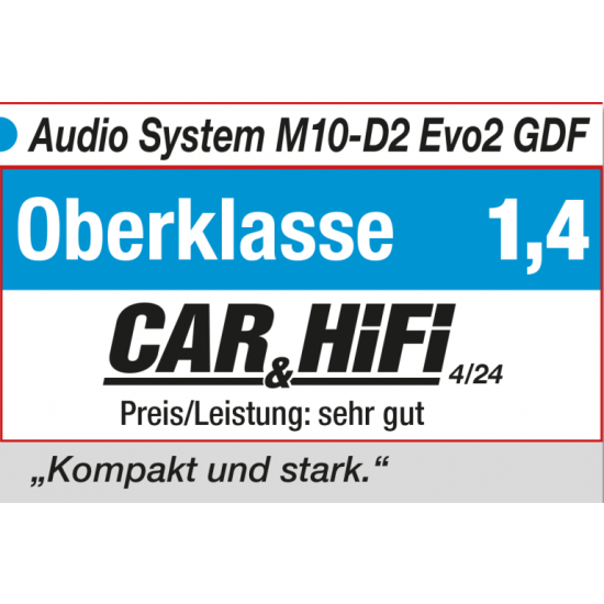 VW T5 subwoofer aktywny 300W RMS pod fotel pasażera Audio System M10 EVO2-D4 GDF 25cm 2Ohm