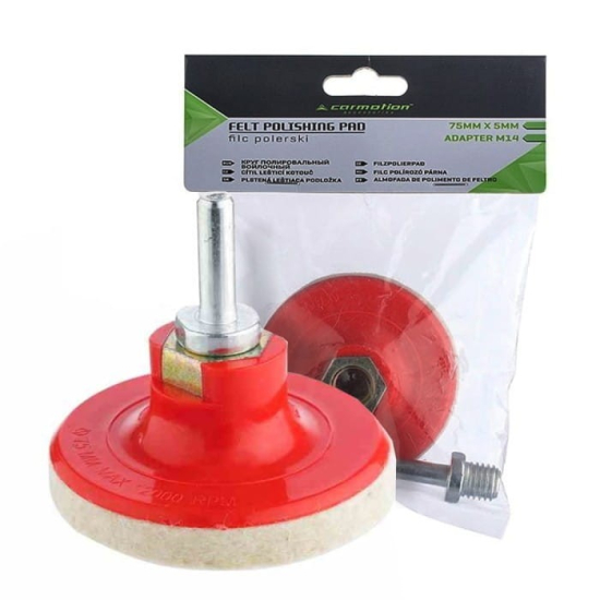 Filc polerski Fi 75mm x 5mm, adapter M14 – zdjęcie 2