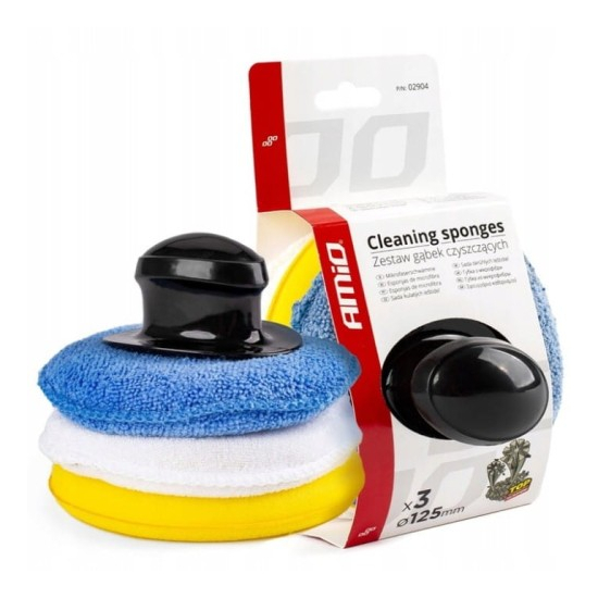 Gąbki okrągłe do polerowania + uchwyt MIX 12cm 3x – zdjęcie 1