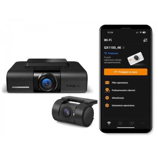 FineVu GX1100 4K – wideorejestrator UHD + Full HD z GPS
