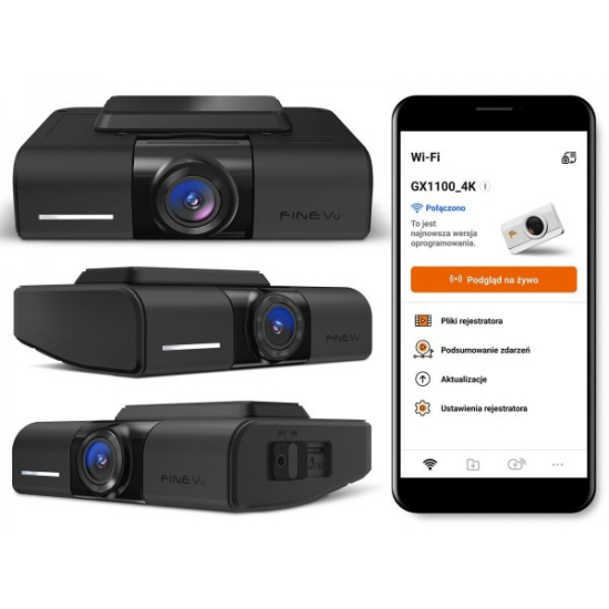 FineVu GX1100 4K – wideorejestrator UHD + Full HD z GPS