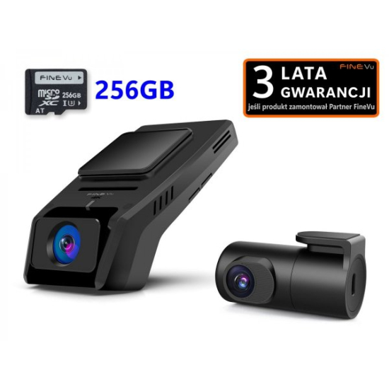 FineVu GX1600 z kartą 256 GB – wideorejestrator 4K + QHD HDR