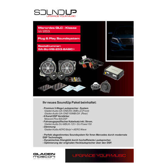 GLADEN SoundUp GA-SU-MB-253-BASIC+ – zestaw audio Plug&Play Mercedes GLC W253
