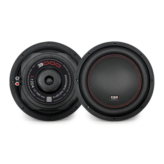 ESB AUDIO 3.12D4 – subwoofer 300 mm DVC 4+4 Ω, 300 W RMS