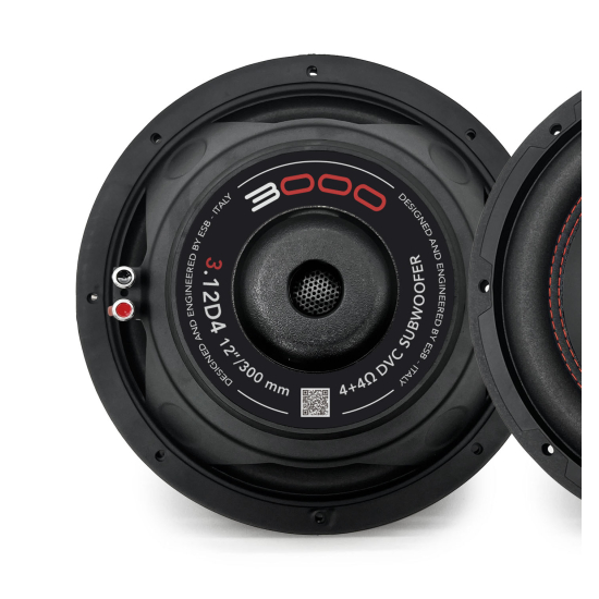 ESB AUDIO 3.12D4 – subwoofer 300 mm DVC 4+4 Ω, 300 W RMS
