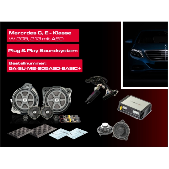 GLADEN SoundUp GA-SU-MB-205ASD-BASIC+ – zestaw audio Plug&Play Mercedes W205/W213/X253