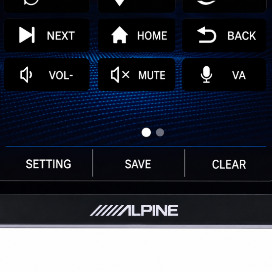 Alpine INE-AW409S – dolna ramka i elementy ekranu