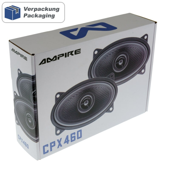 Ampire CPX460 – opakowanie zestawu dwóch głośników / Ampire CPX460 – packaging for the speaker pair
