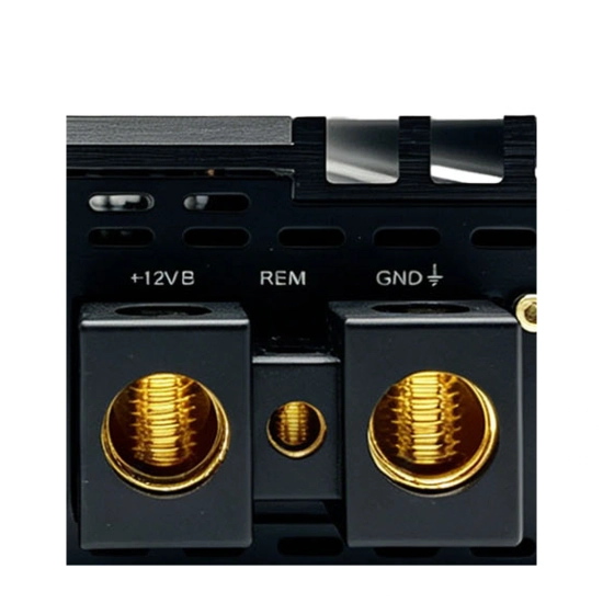 ZAPCO Z-175.4 AT 12 V remote and ground terminal detail