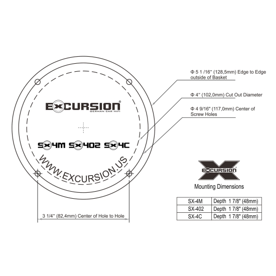 Excursion SX-4C - 2-drożny zestaw głośników