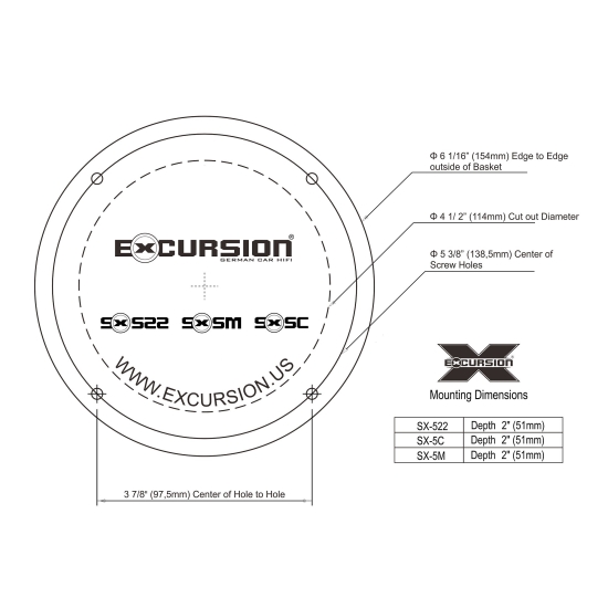 Excursion SX-5C - 2-drożny zestaw głośników
