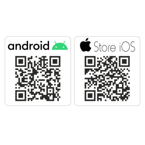 Excursion PX-AP8 — kody QR aplikacji na Android i iOS