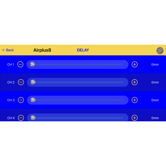 Aplikacja PX-AP8 — ustawienia opóźnień kanałów